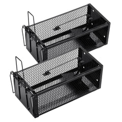 Pivmuth front view of two humane traps showing size and design benefit