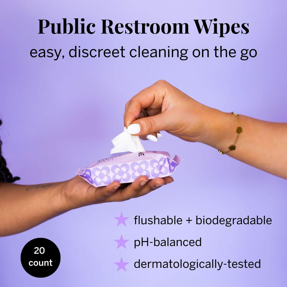 Pixie individually wrapped pad with adhesive back for discreet use