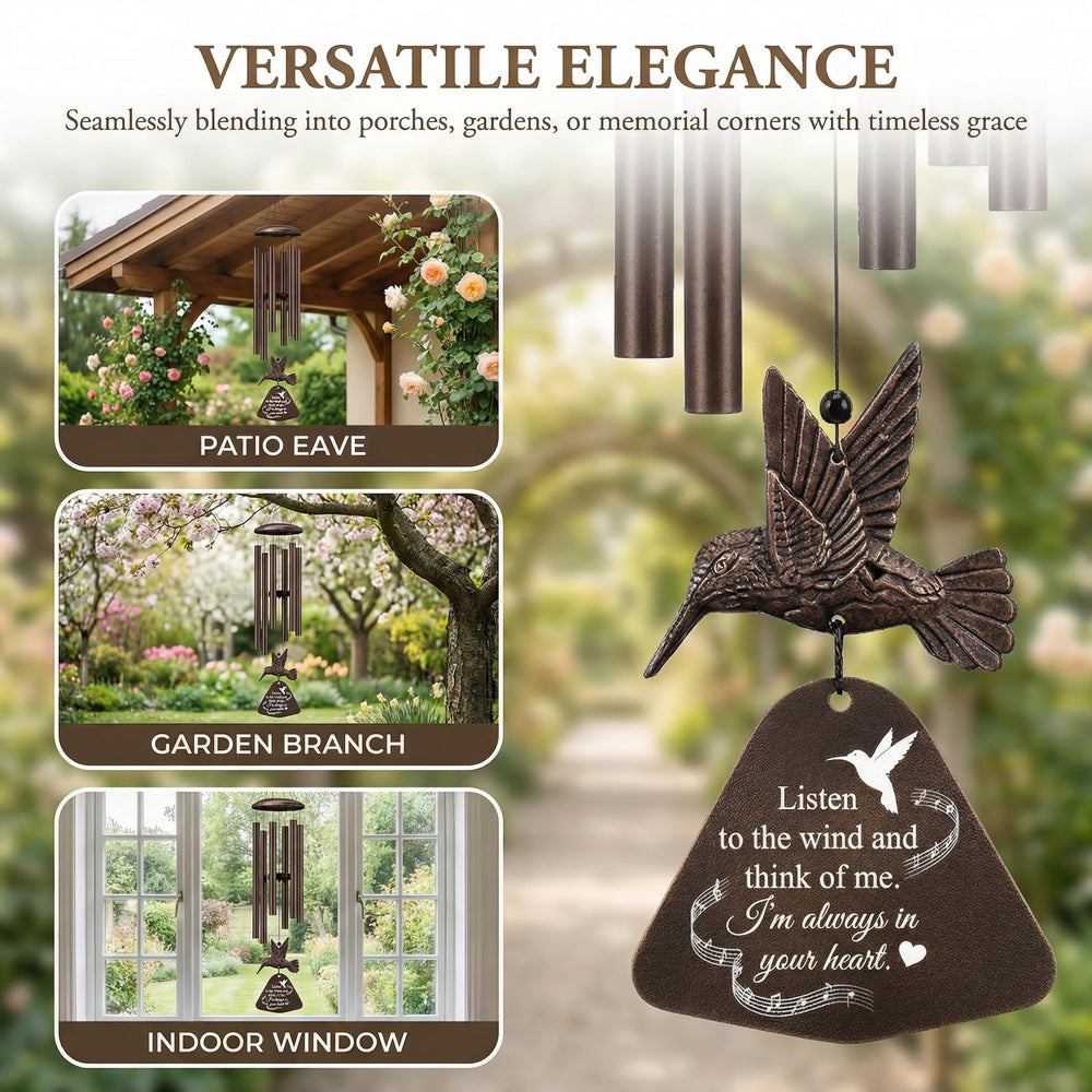 PIXPRI wind chime hanging on porch illustrating serene outdoor placement and comfort