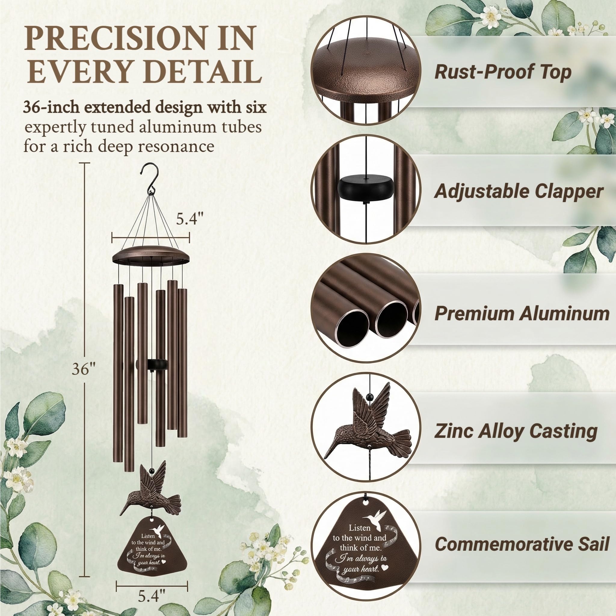PIXPRI hummingbird ornament close-up highlighting weatherproof finish and lasting beauty