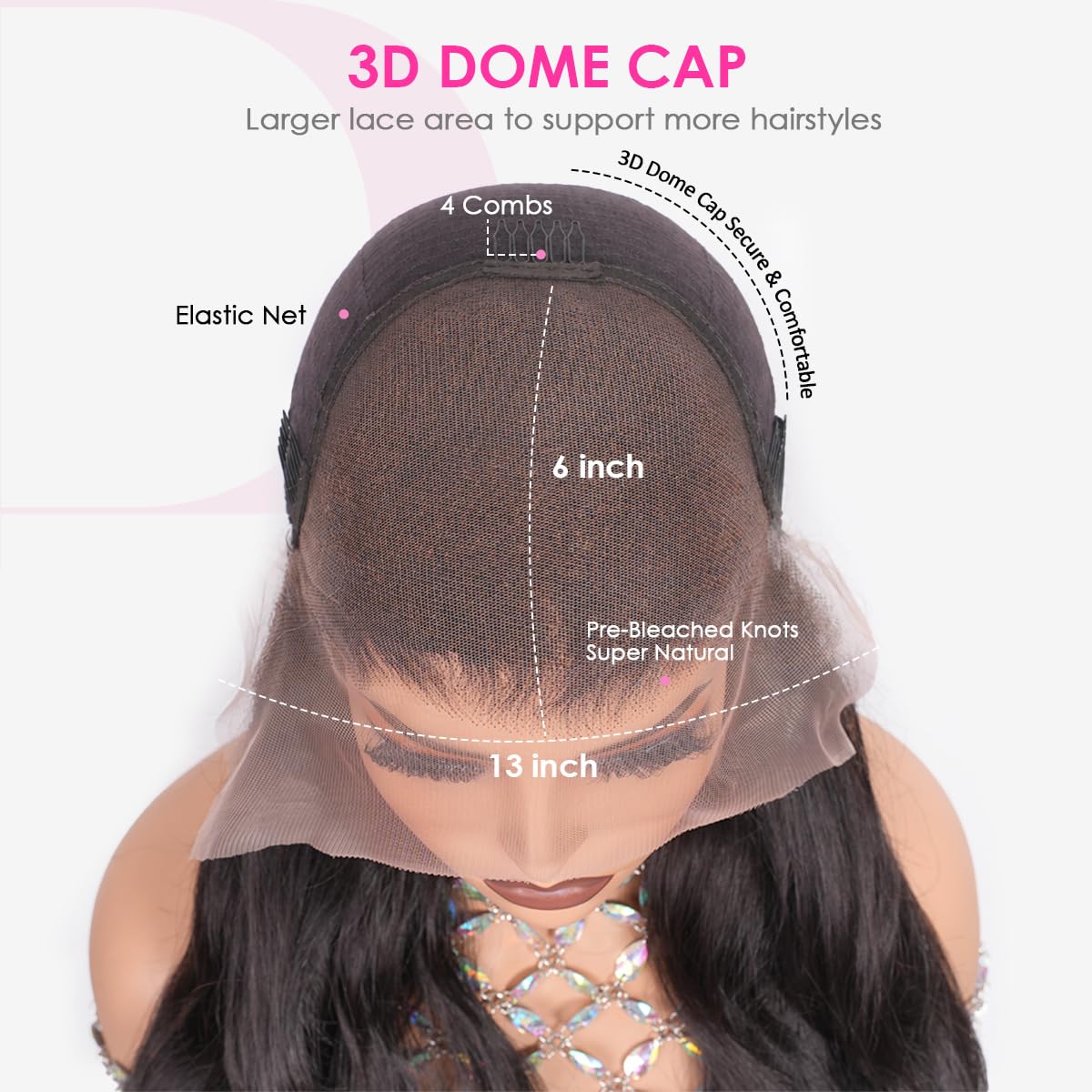 Pizazz product packaging and labels highlighting human hair and care information benefit