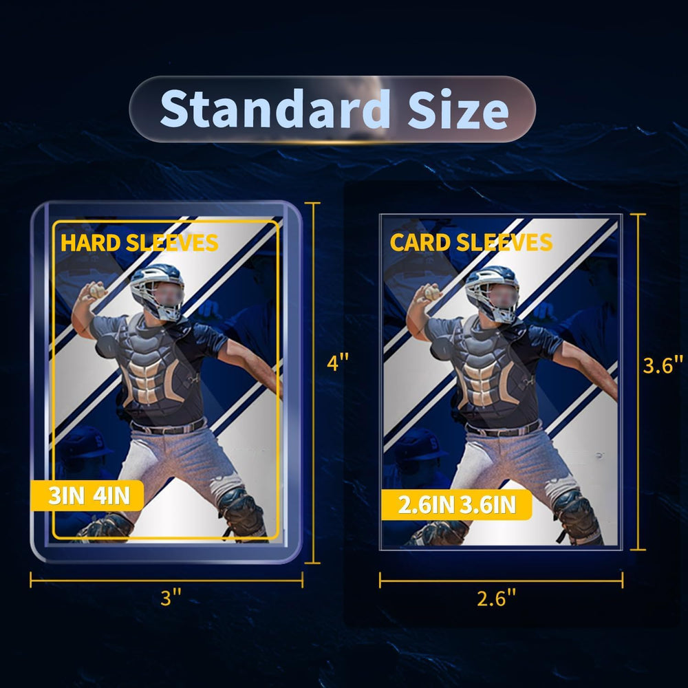 PJU hard sleeve with baseball card inserted showing clear visibility