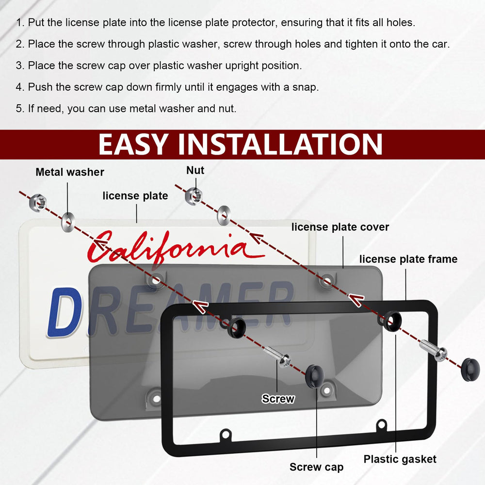 PLALEI installation hardware layout with screws caps washers for secure install