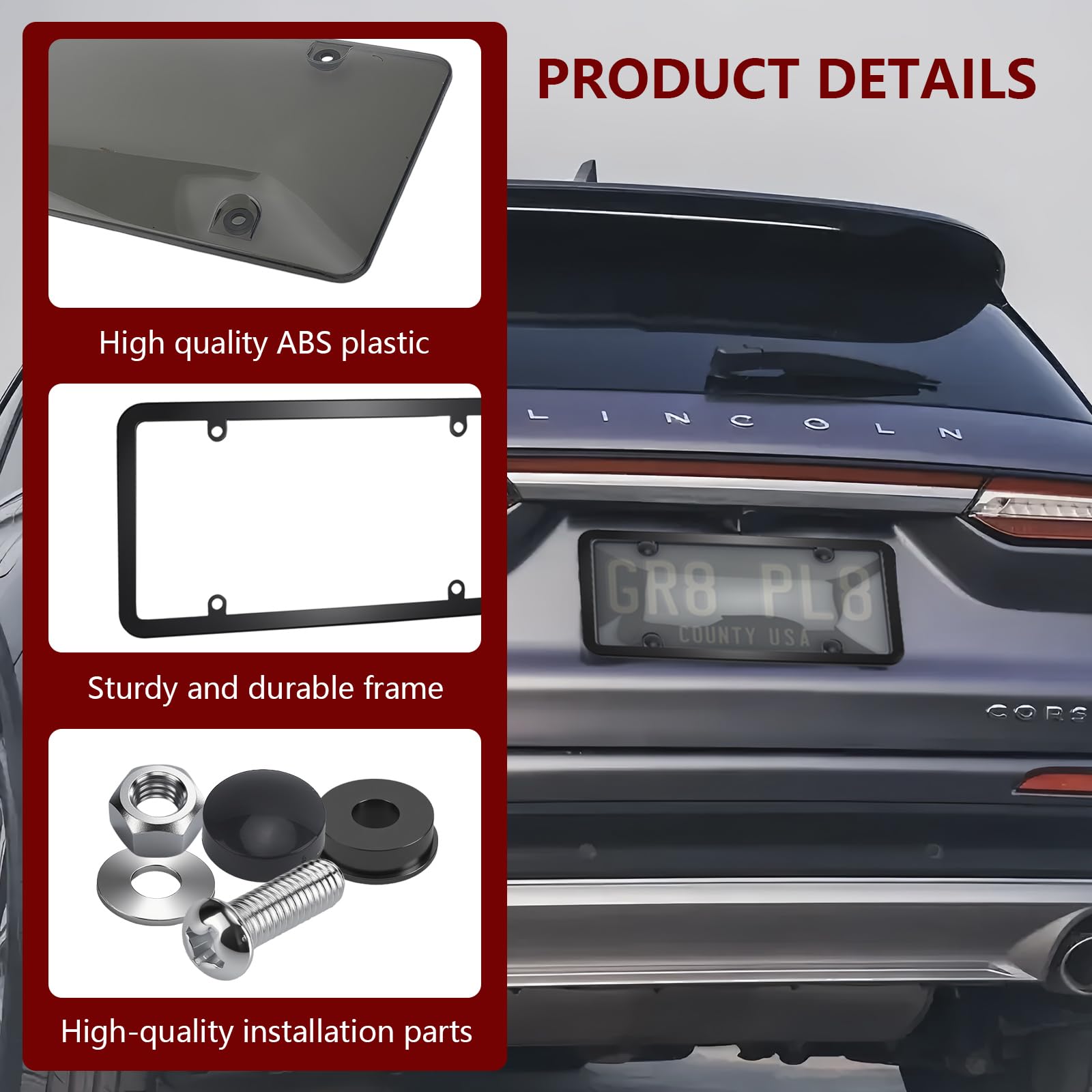 PLALEI mounted on vehicle rear demonstrating secure fit and visible plate