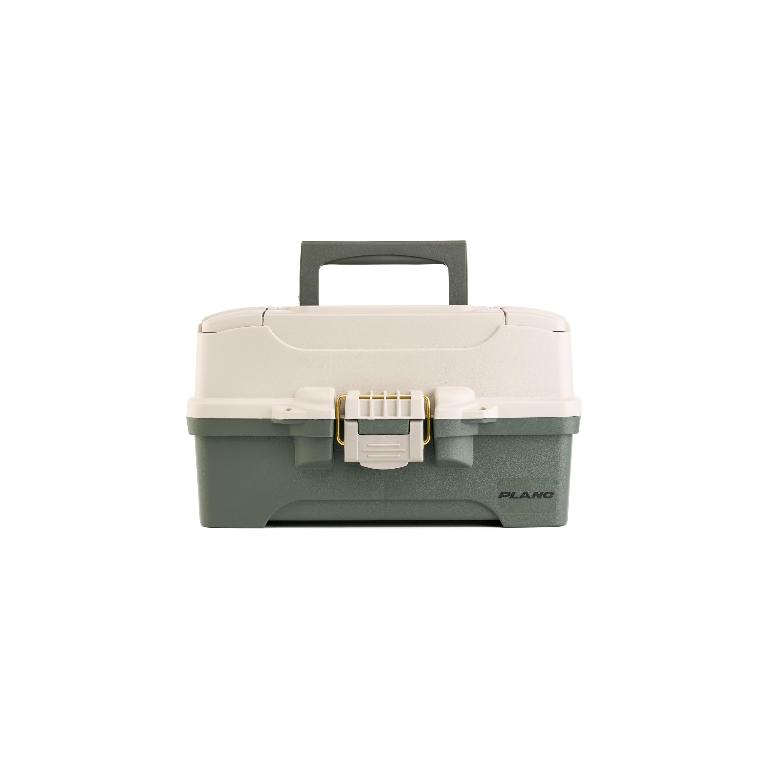 Plano tackle box front view showing secure latch and portability benefit