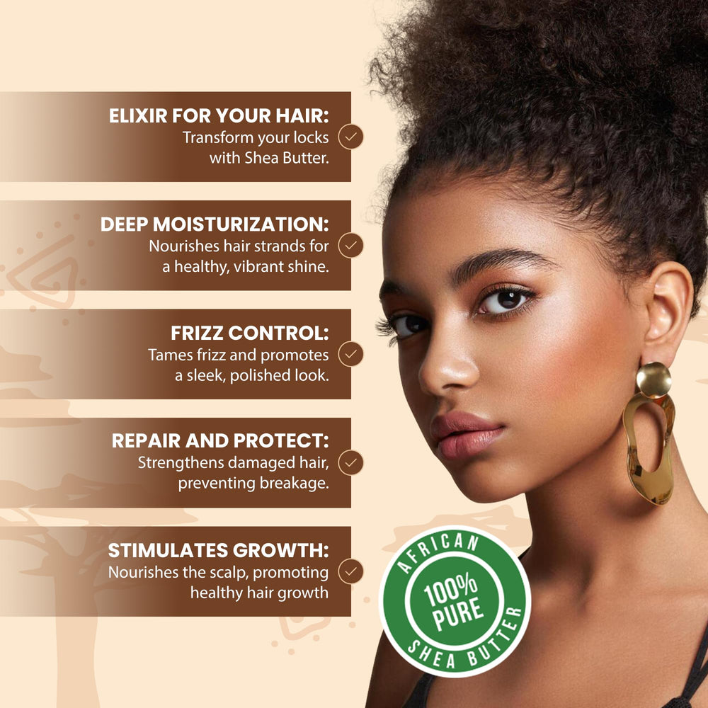 Plant Guru applying shea butter to hair for deep moisture benefit