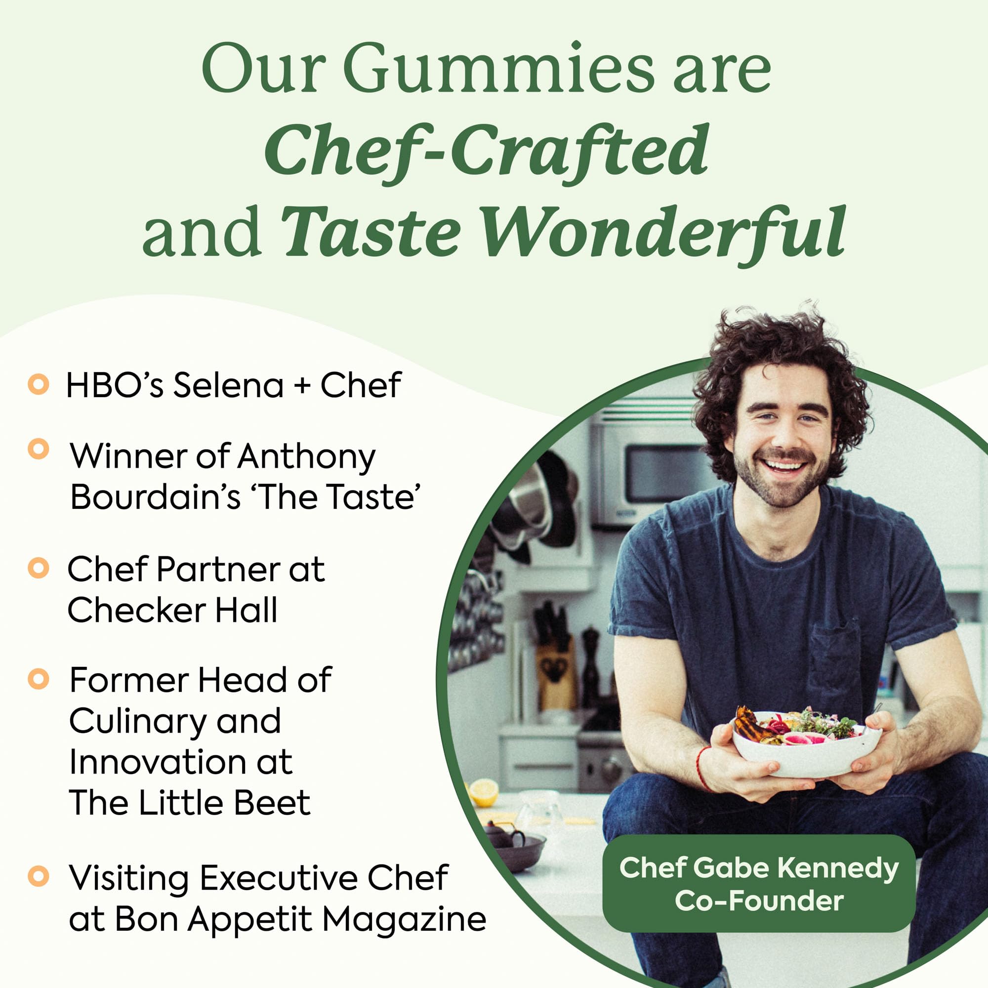 Plant People WonderDay handful of gummies poured from pouch showing 60-count supply