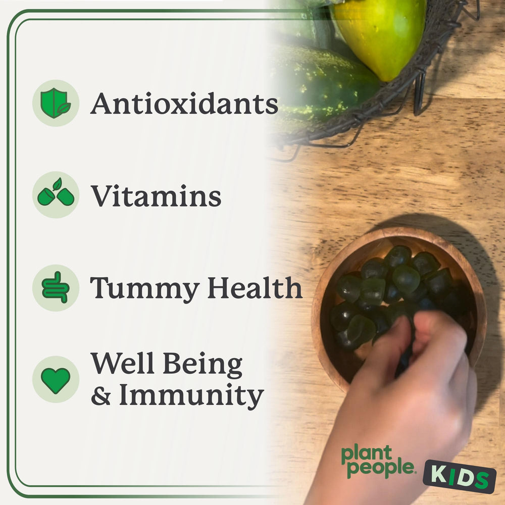 Plant People single gummy on spoon illustrating portion control and convenience