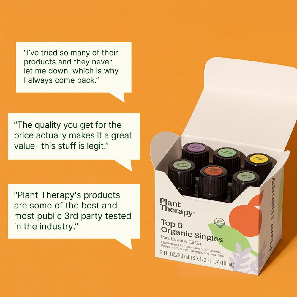 Plant Therapy eucalyptus oil drop pouring to show texture and diffusion benefit