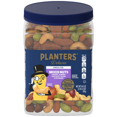 PLANTERS front packaging showing tub and premium blend, highlights freshness