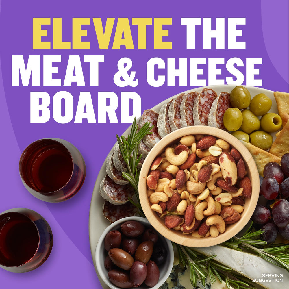 PLANTERS nuts on charcuterie board adding flavorful crunch to spreads