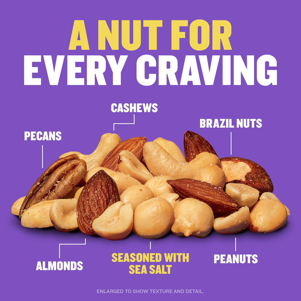 PLANTERS nuts in serving bowl presenting ready-to-serve convenience