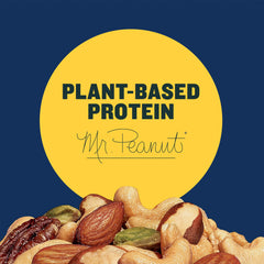 PLANTERS image of almonds and cashews emphasizing crunchy, creamy contrast