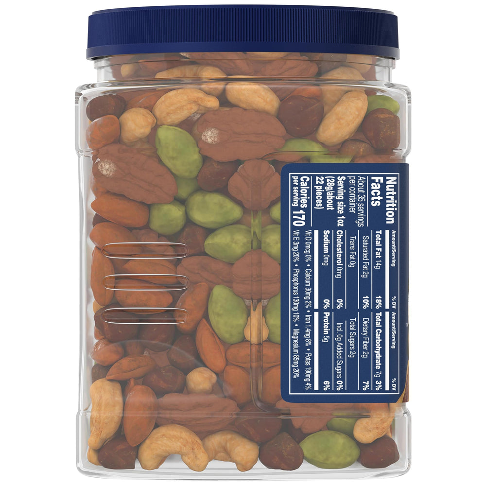 PLANTERS bowl of mixed nuts in kitchen setting, suggests easy serving