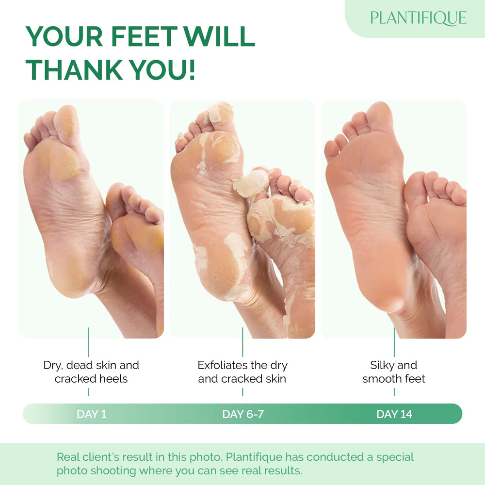 PLANTIFIQUE close-up of the bootie material and sealed inner pad for controlled exfoliation