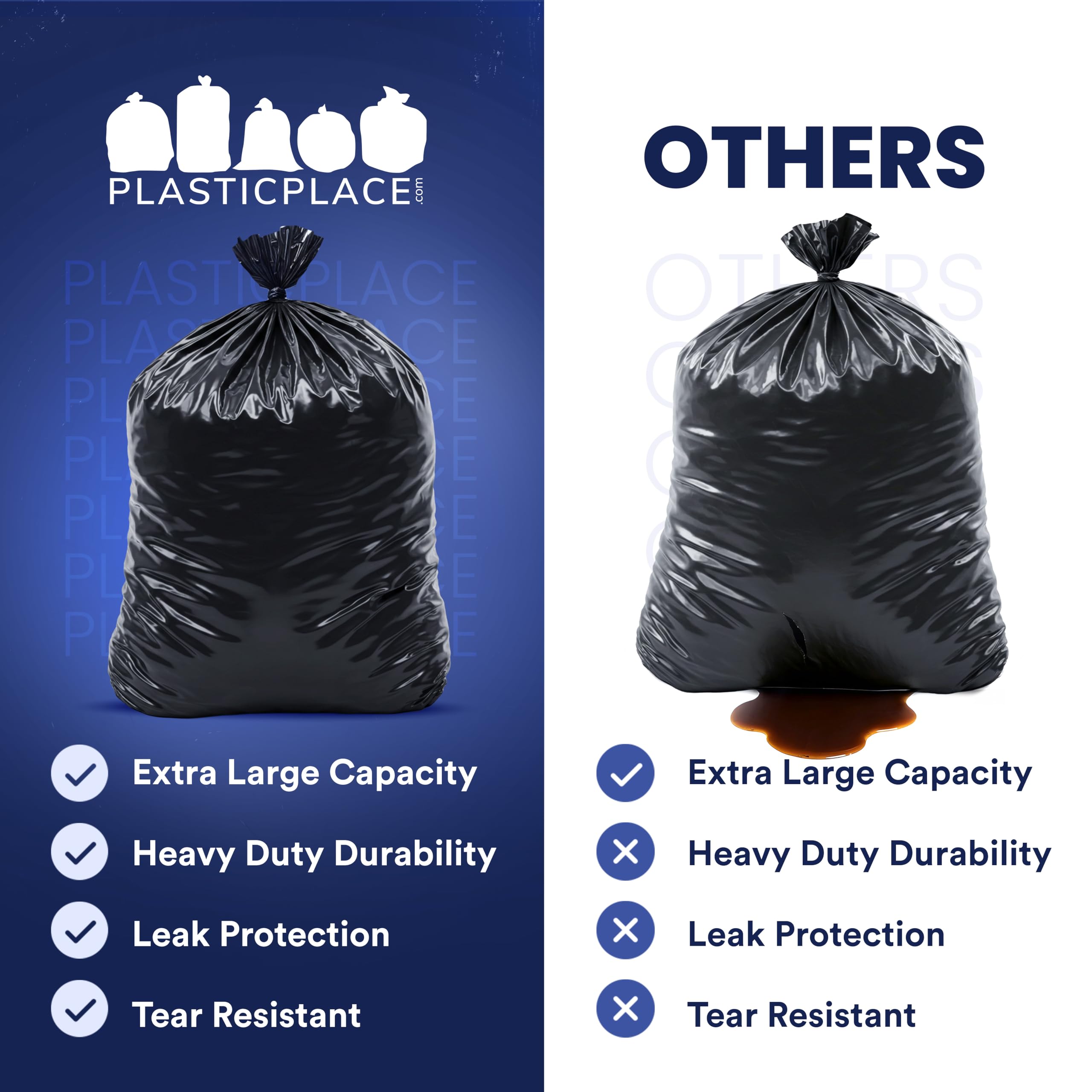 Plasticplace bag in a kitchen setting showing reliable waste handling and odor control