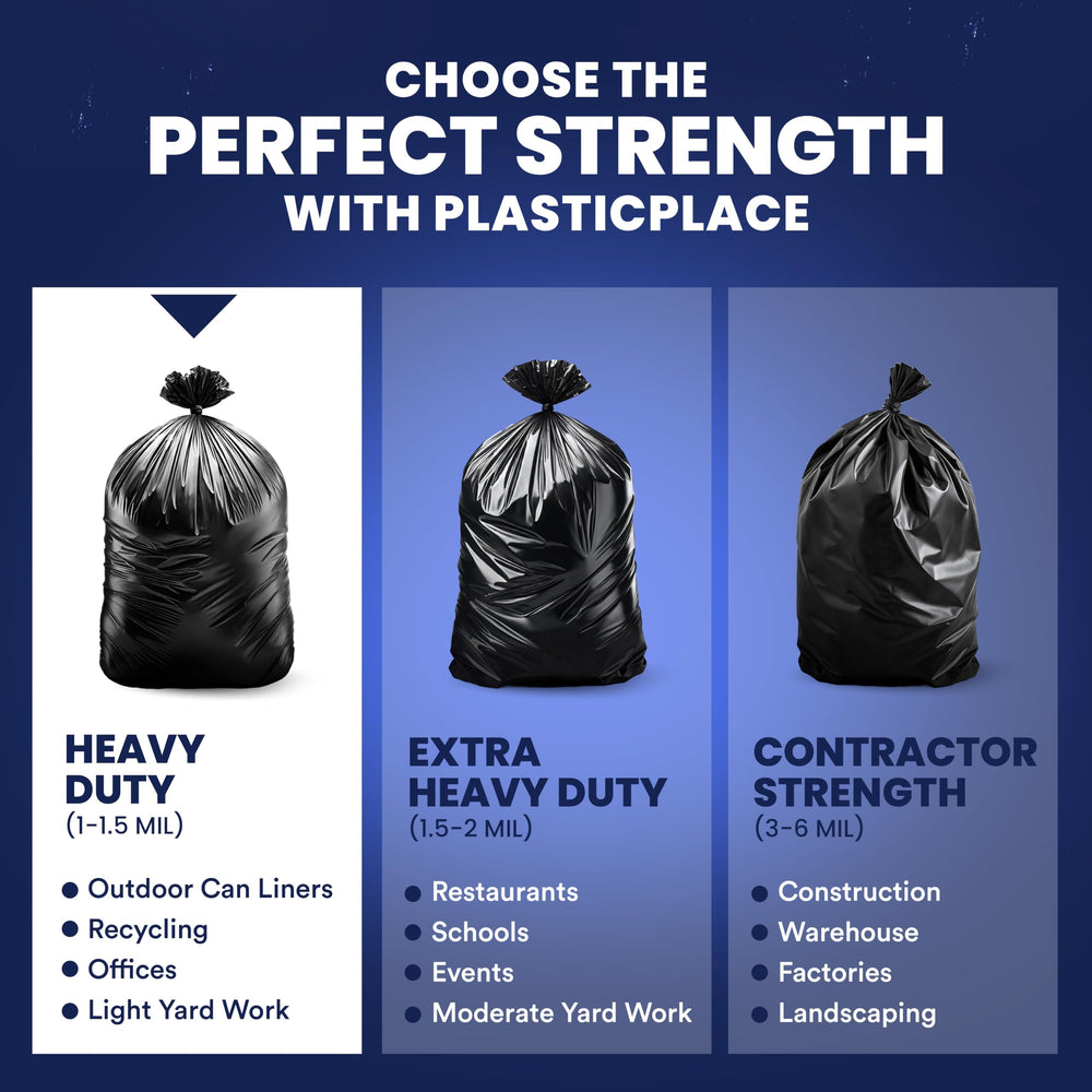 Plasticplace bag inside outdoor commercial bin showing robust use and leak prevention