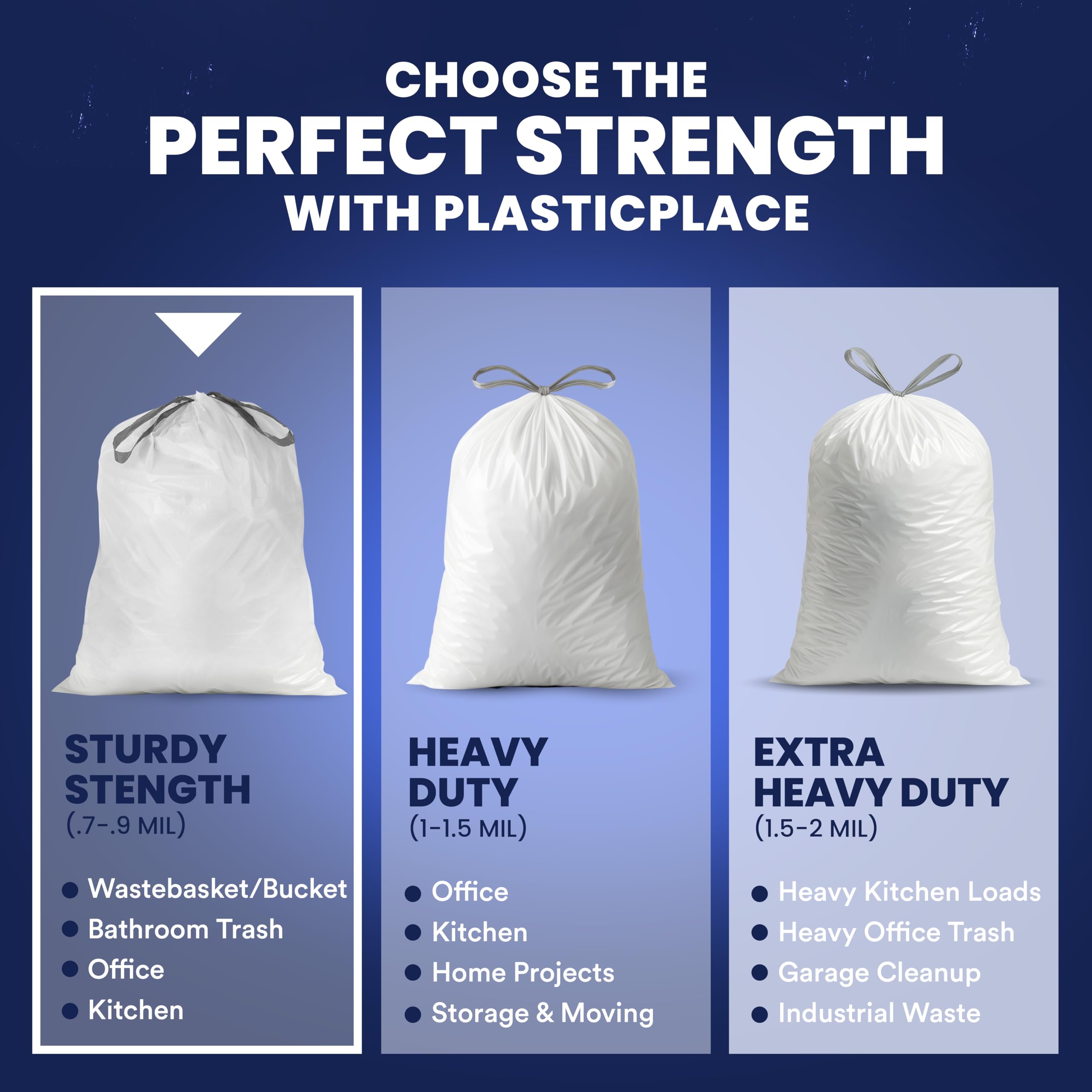 Plasticplace bag next to hand showing 22 by 22 inch scale and fit clarity