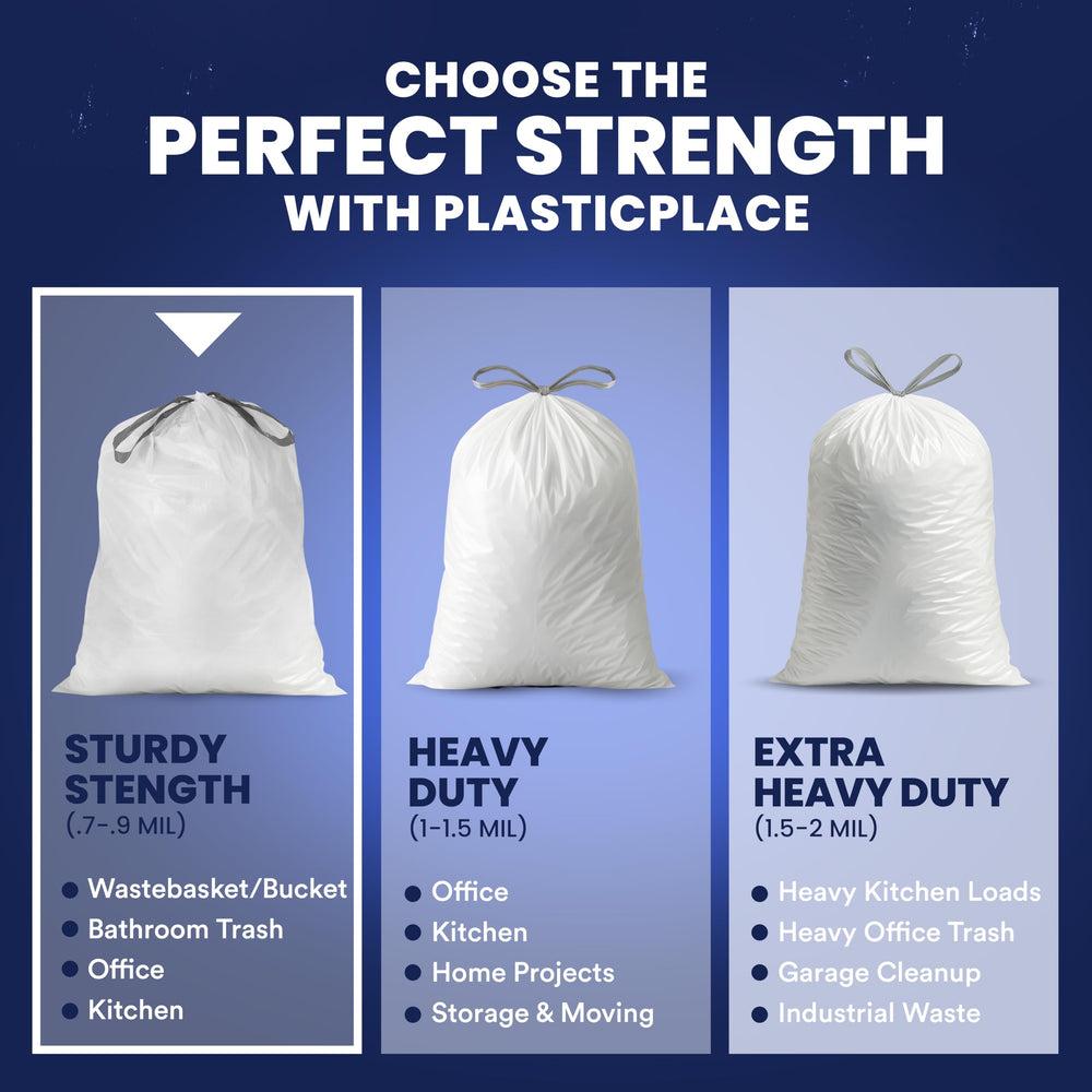 Plasticplace bag next to hand showing 22 by 22 inch scale and fit clarity