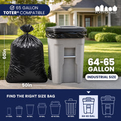 Plasticplace bag fitted on a toter can demonstrating proper fit and stay-in-place benefit
