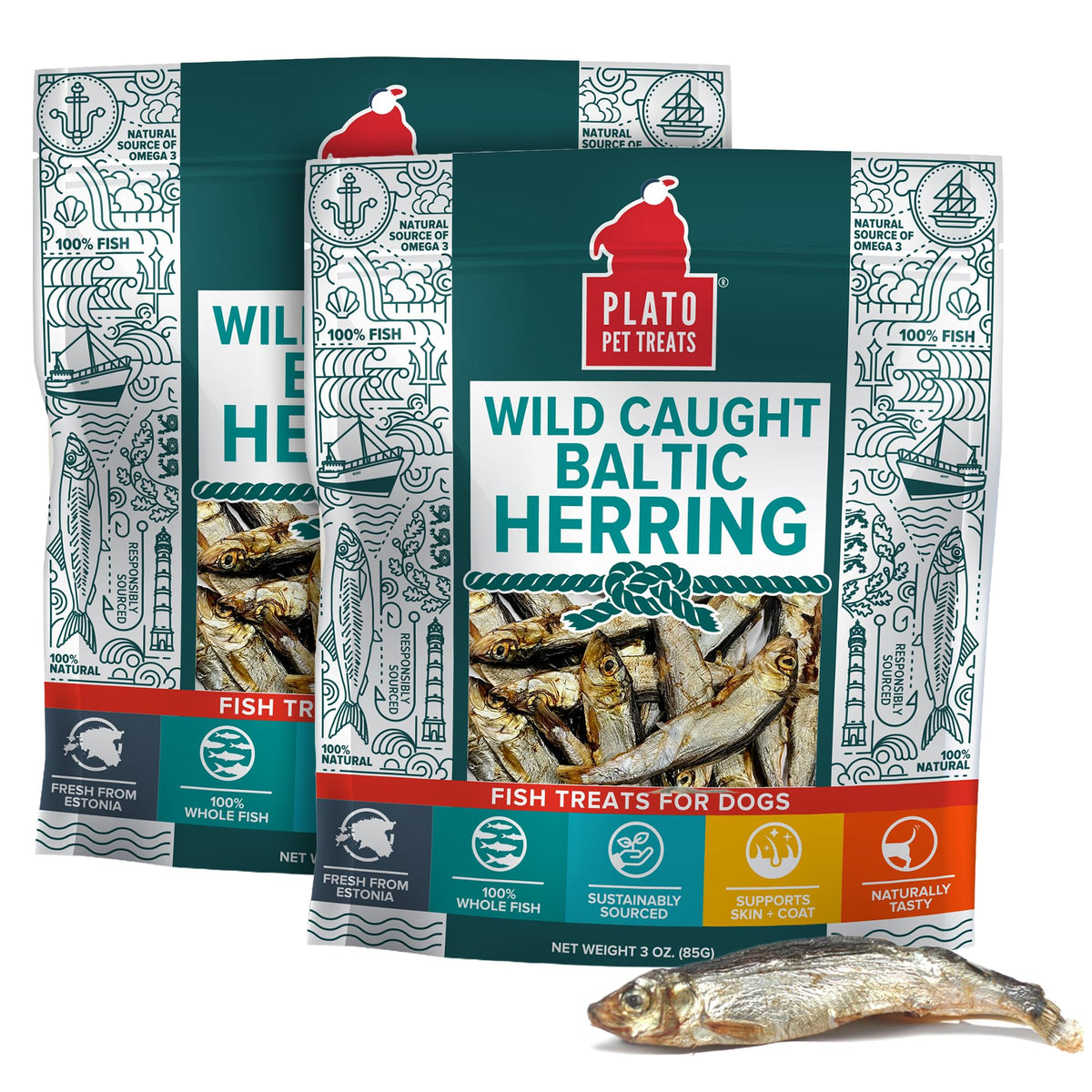 PLATO front packaging showing product and weight, conveys transparency