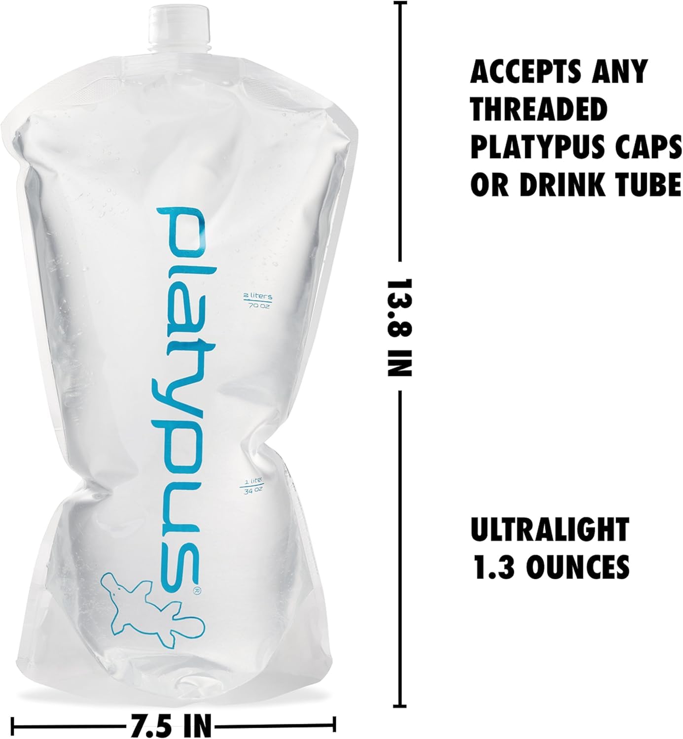 Platypus Platy standing full demonstrates stable base and easy pouring benefit