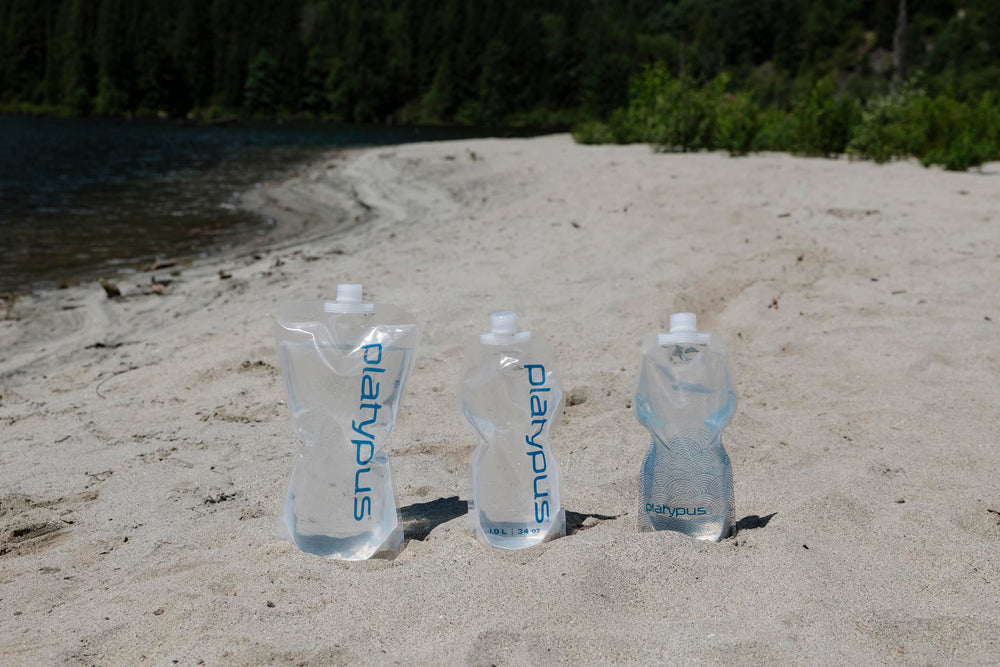 Platypus Platy in a backpacking scene shows real-world convenience on multi-day trips