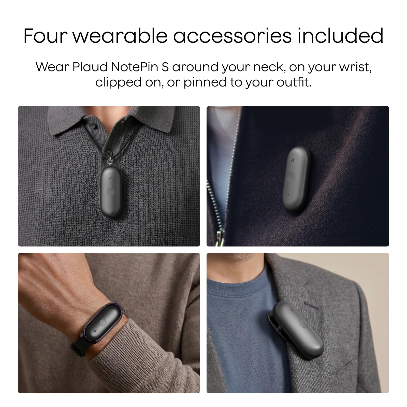 Plaud NotePin S worn on a lanyard showing hands-free capture convenience