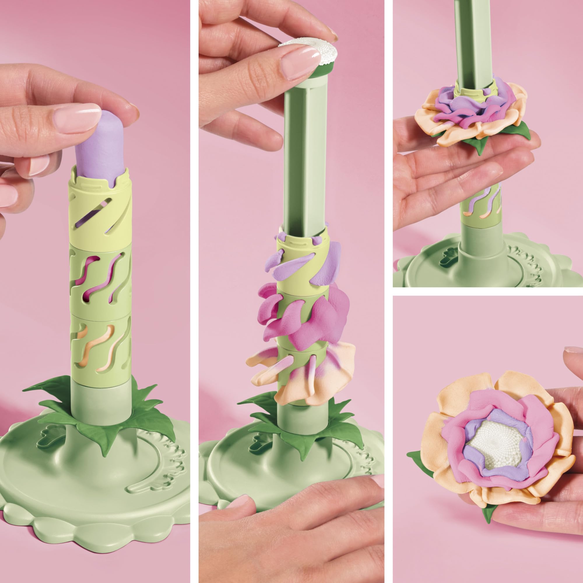 Play-Doh arranged flower bouquet in vase showcasing decor-ready result