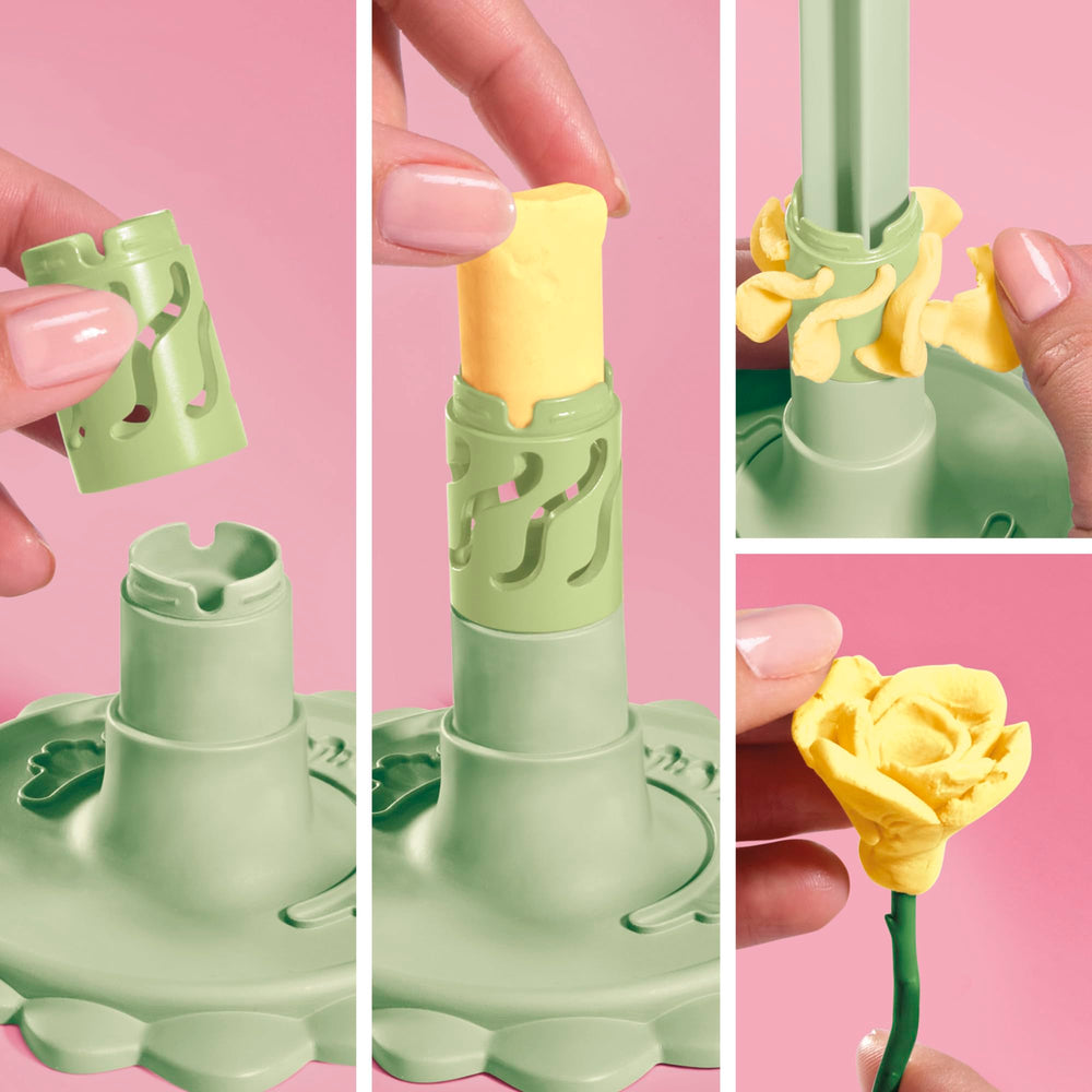 Play-Doh how-to booklet open displaying step-by-step guidance