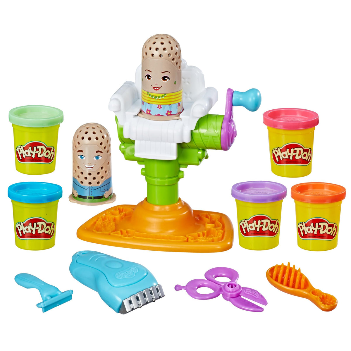 Play-Doh front packaging showing Buzz 'n Cut set and colors for fast recognition