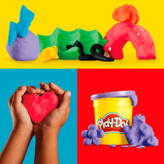 Play‑Doh cans arranged by color to help teachers organize supplies quickly
