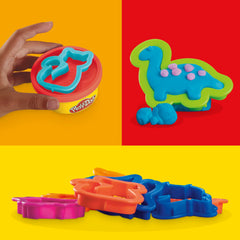 Play-Doh color array overhead displays six bright colors to inspire variety