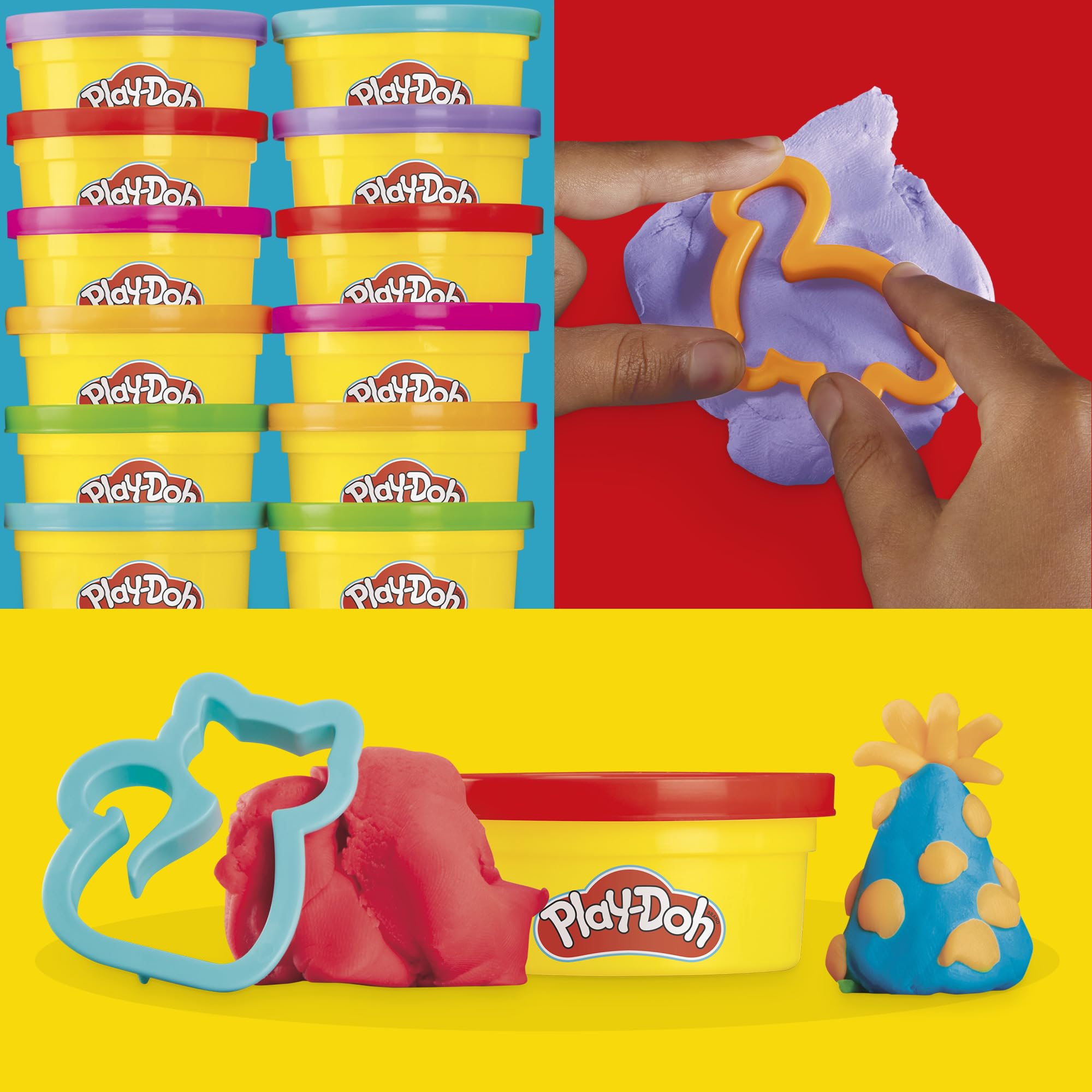 Play-Doh resealable lid detail highlighting storage to keep dough soft