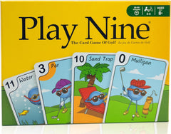 Play Nine front box showing game branding and compact size for easy gifting