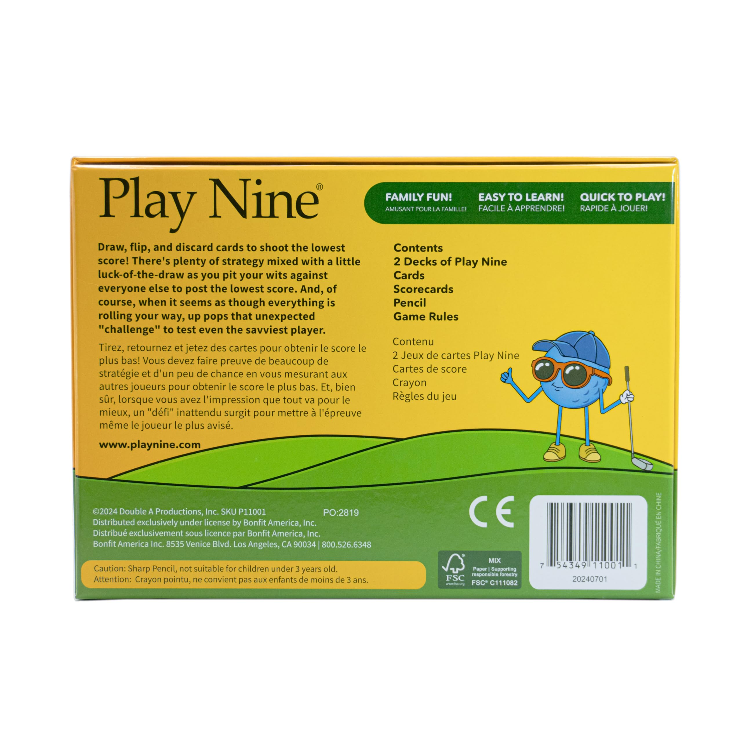 Play Nine box next to a smartphone for scale and portability benefit
