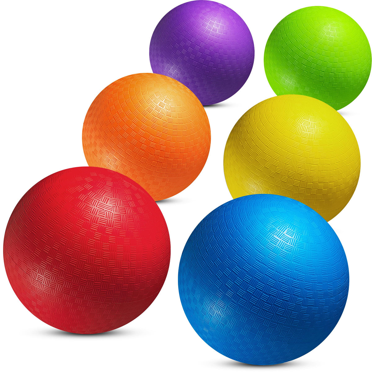 PlayBolt pack front view showing six vibrant balls and pump benefit: ready-to-play