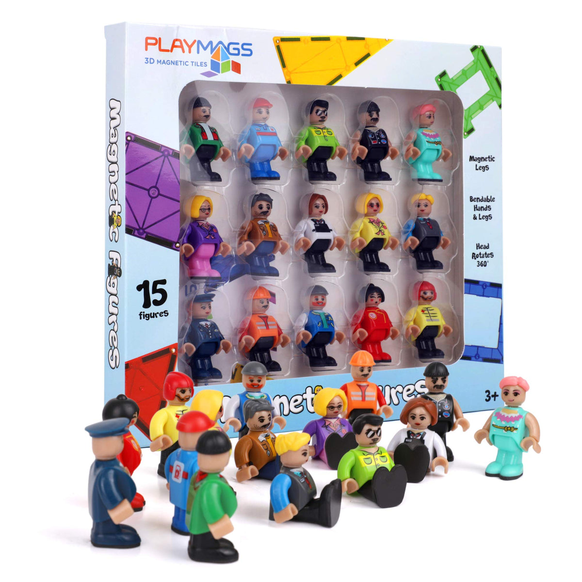 Playmags front packaging showing 15-piece community set and gift-ready box
