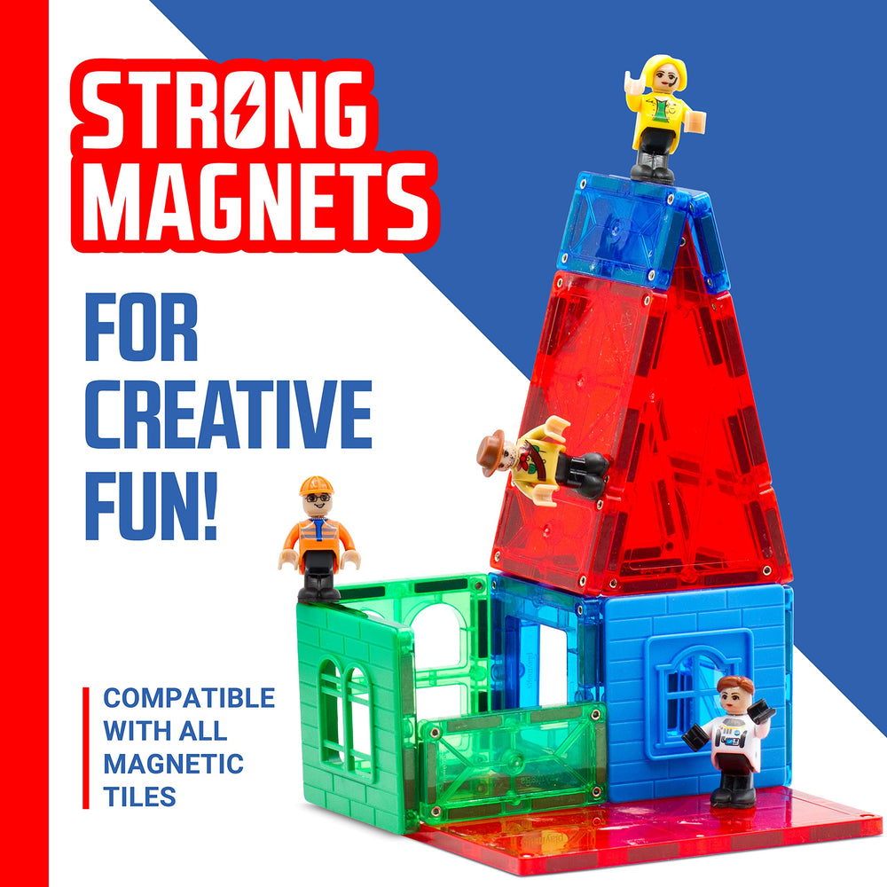 Playmags open plastic storage box keeping figures organized and ready