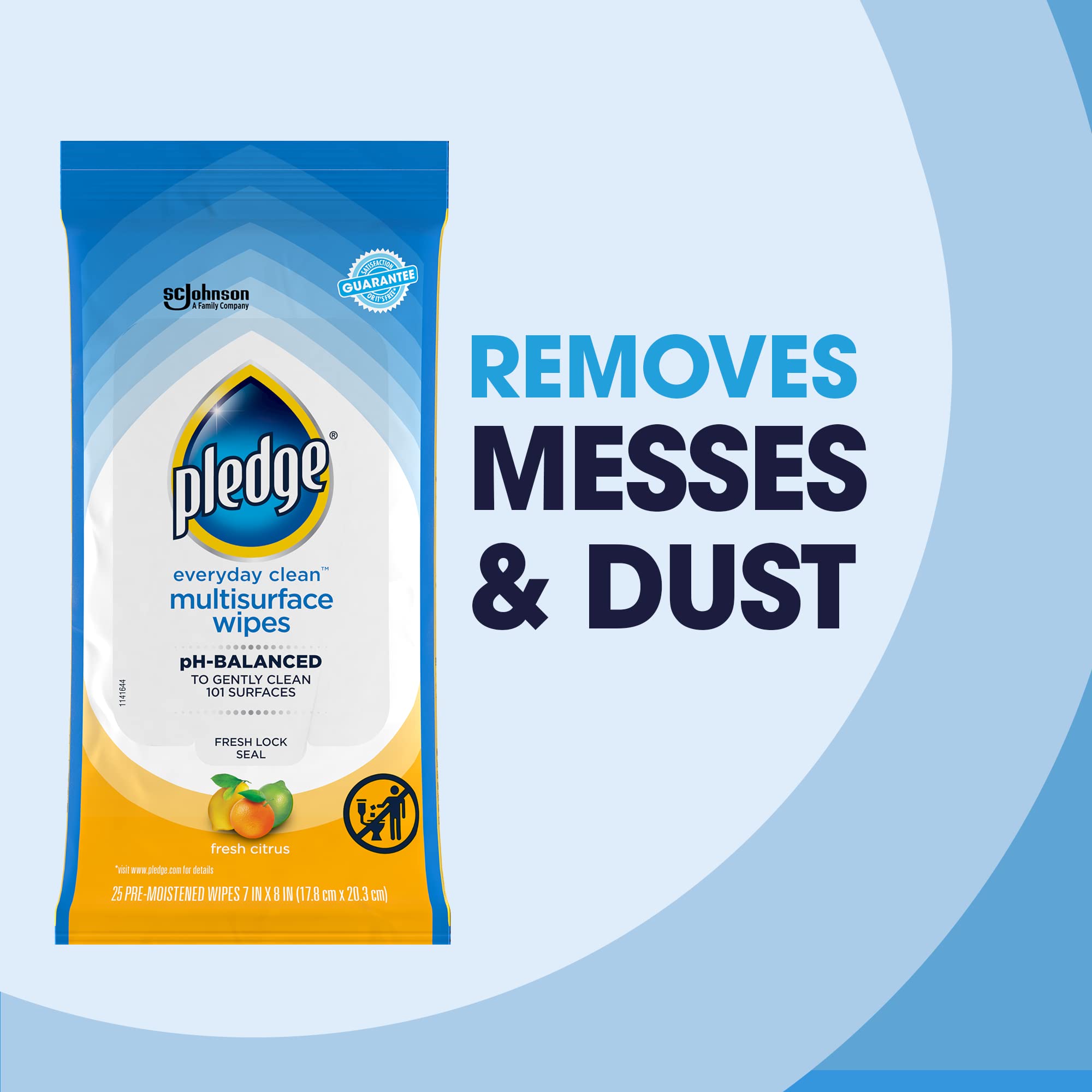 Pledge wipe in hand demonstrating easy grip and quick-clean benefit