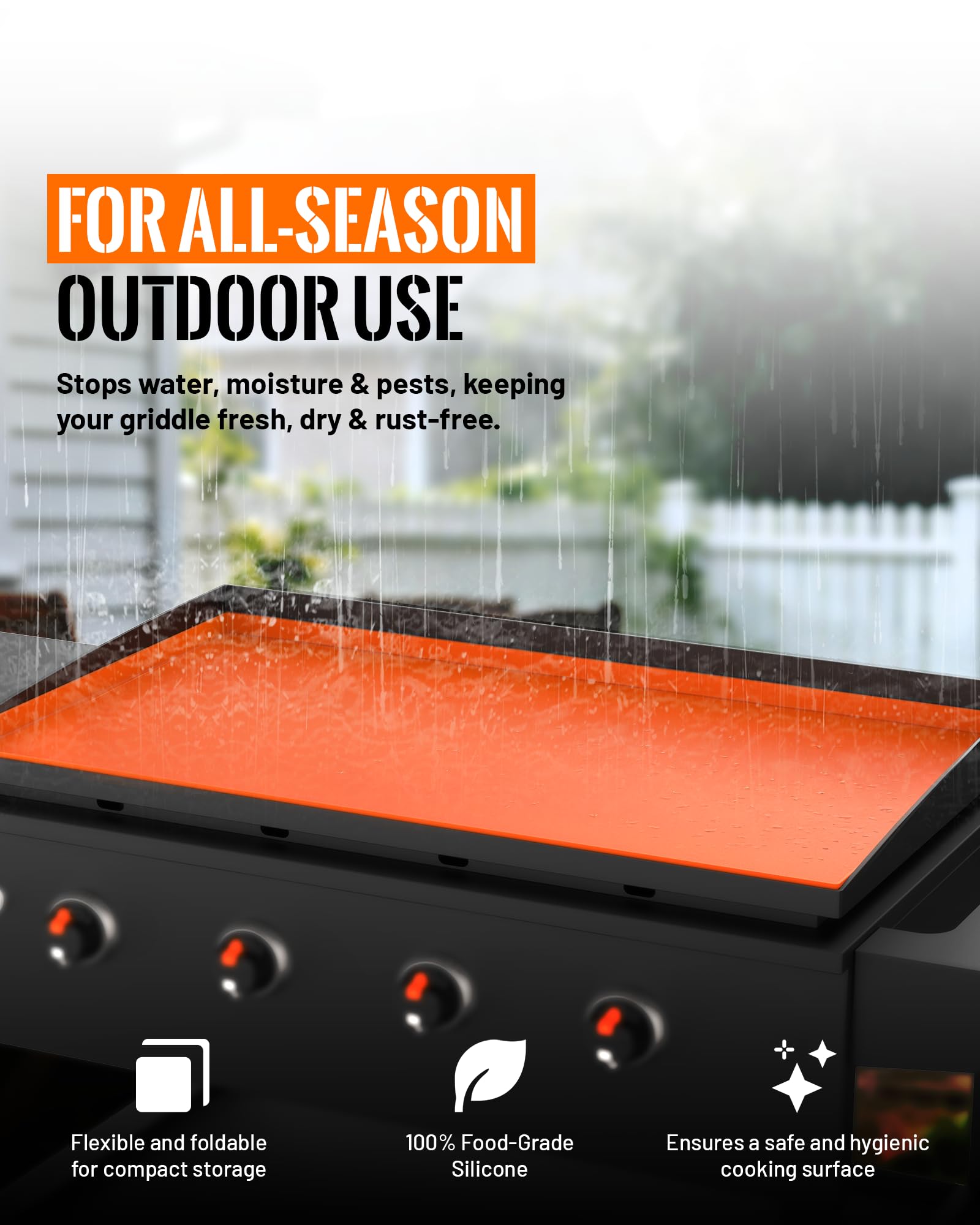 PLOSIF closeup of tall 1-inch silicone wall highlighting weatherproof seal benefit