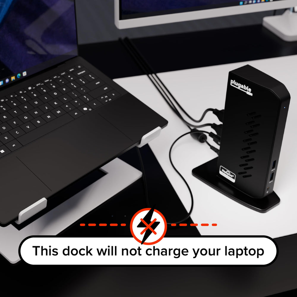 Plugable UD-3900Z with Ethernet cable connected providing stable wired network