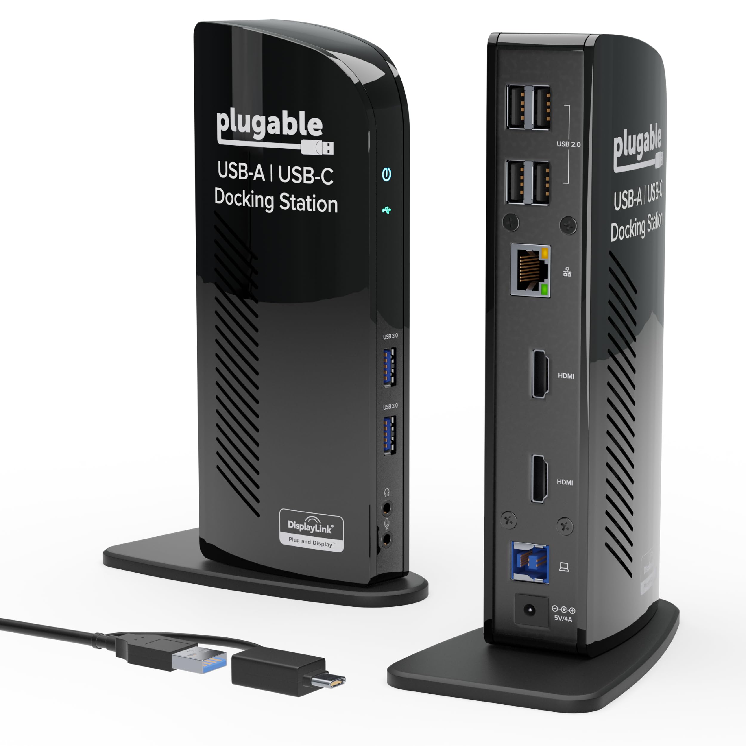 Plugable UD-3900 front view showing ports and compact design for easy expansion