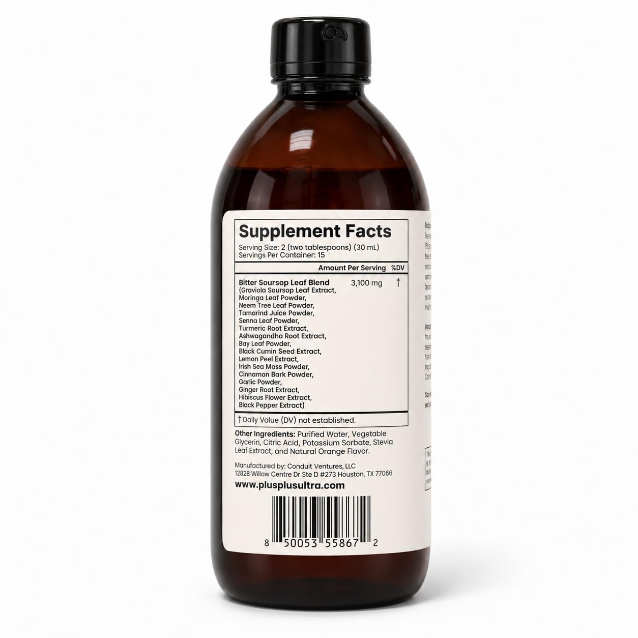 Plus+Ultra illustrated nutrients and botanicals graphic showing antioxidant support