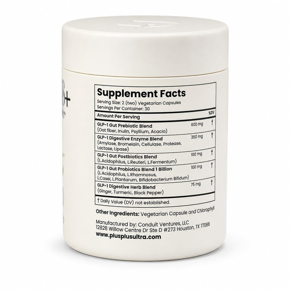 Plus+Ultra bottles stacked for travel-ready convenience and consistent daily support