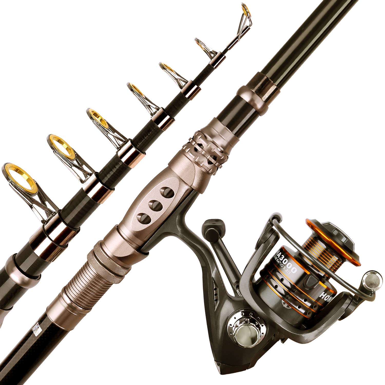 PLUSINNO angler casting from shore demonstrating the combo’s travel-friendly use