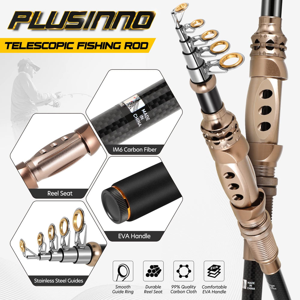 PLUSINNO reel close-up showing deep aluminium spool and gear construction