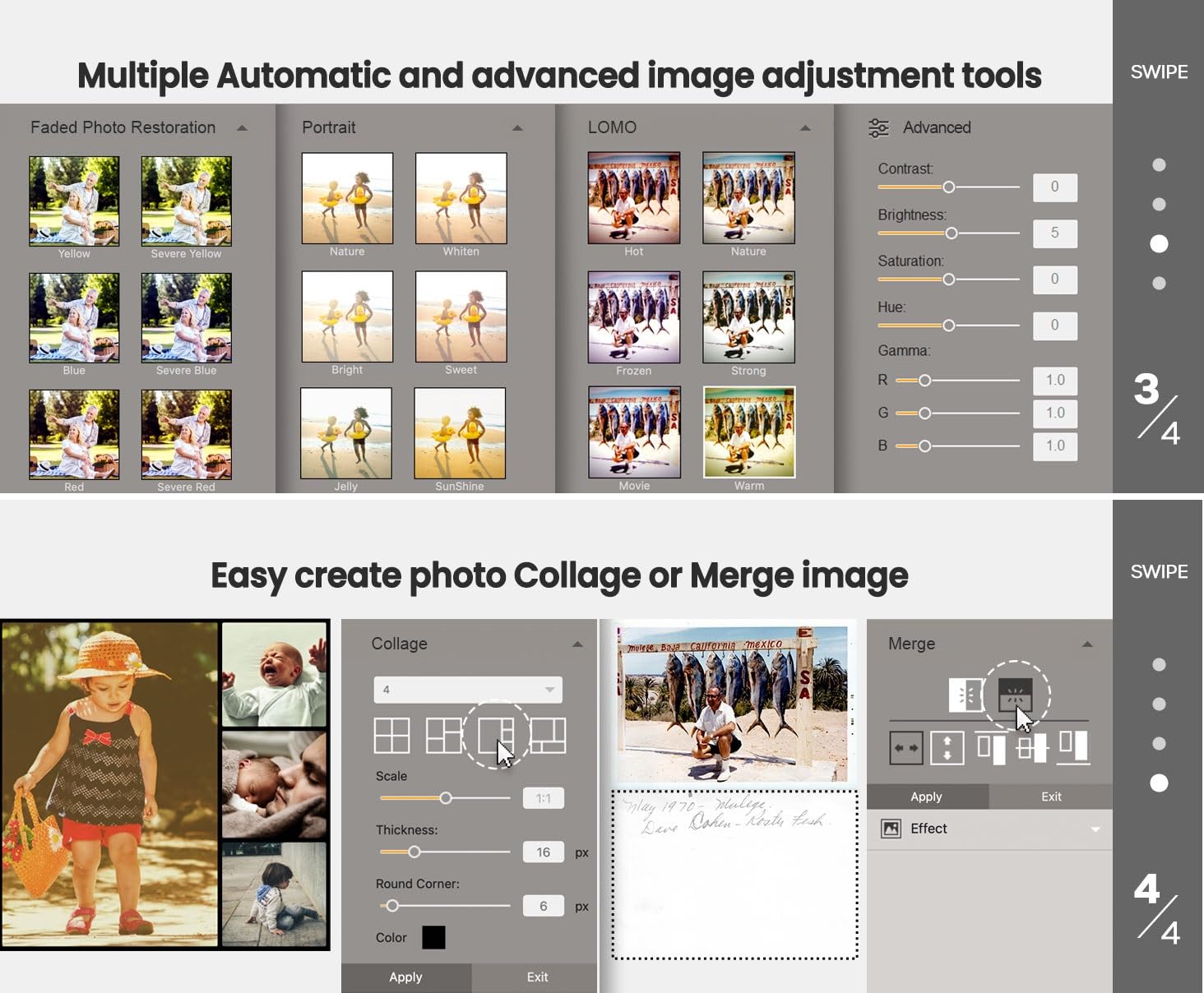 plustek ephoto z300 with both 4x6 and 8x10 prints showing versatile size support