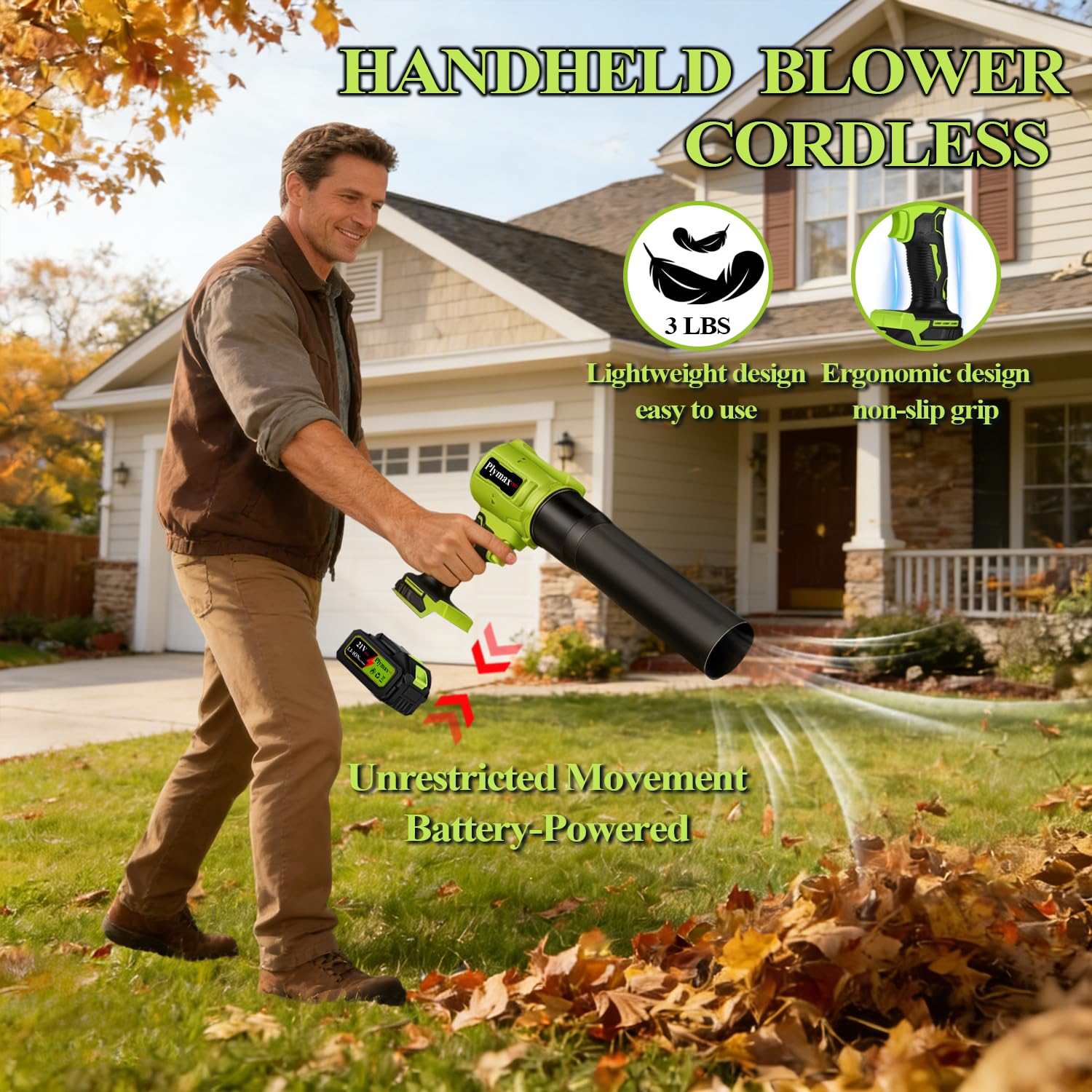 Plymax in use on patio moving debris for efficient outdoor cleanup