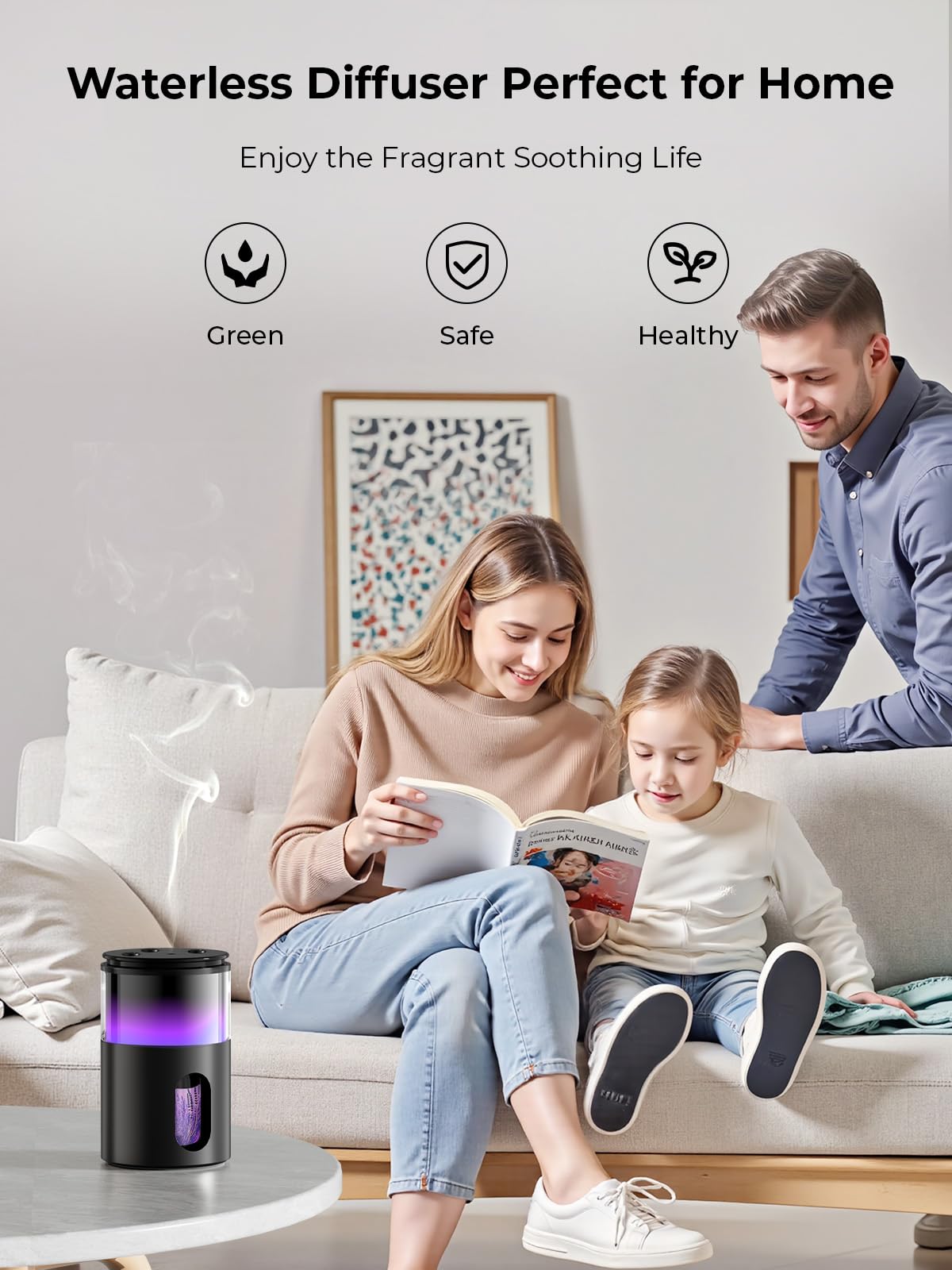 Pmsusoow diffuser threaded onto essential oil bottle for no-mess use